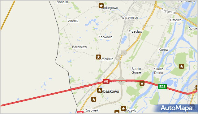 mapa Smolęcin gmina Kołbaskowo, Smolęcin gmina Kołbaskowo na mapie Targeo
