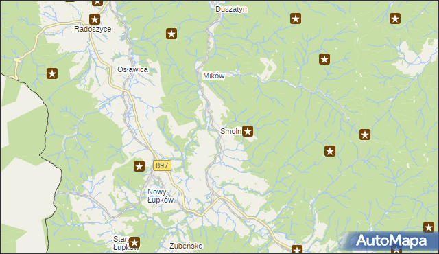 mapa Smolnik gmina Komańcza, Smolnik gmina Komańcza na mapie Targeo