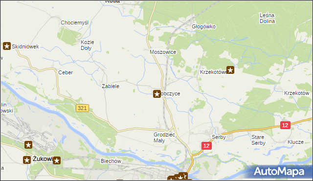 mapa Sobczyce, Sobczyce na mapie Targeo