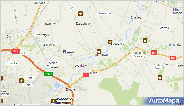 mapa Sobianowice, Sobianowice na mapie Targeo