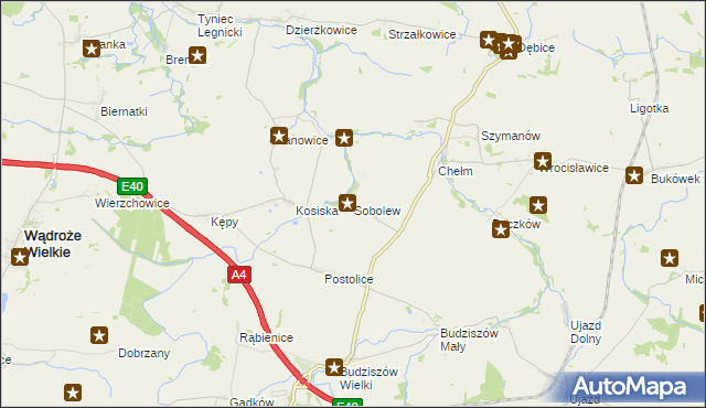 mapa Sobolew gmina Wądroże Wielkie, Sobolew gmina Wądroże Wielkie na mapie Targeo