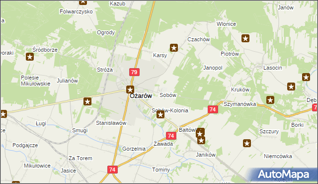mapa Sobów, Sobów na mapie Targeo