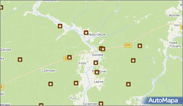 mapa Sokołda, Sokołda na mapie Targeo