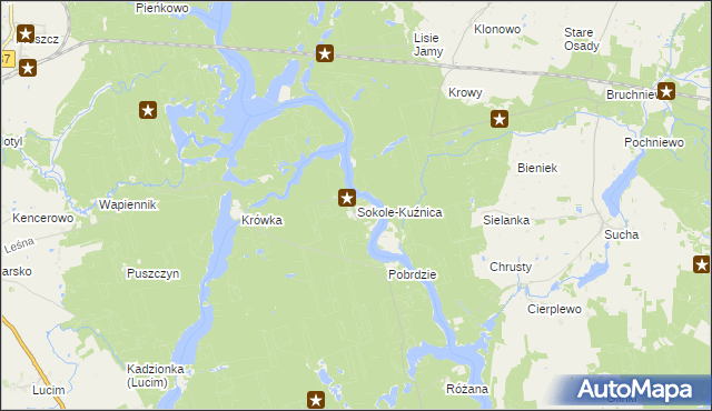 mapa Sokole-Kuźnica, Sokole-Kuźnica na mapie Targeo