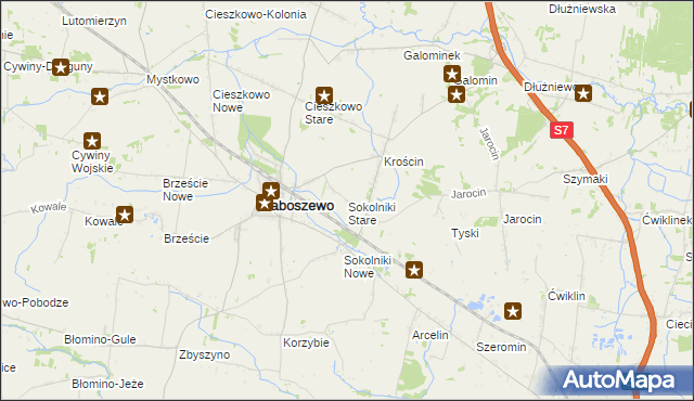 mapa Sokolniki Stare, Sokolniki Stare na mapie Targeo