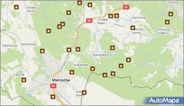 mapa Sokołowsko, Sokołowsko na mapie Targeo