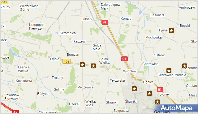 mapa Solca Wielka, Solca Wielka na mapie Targeo