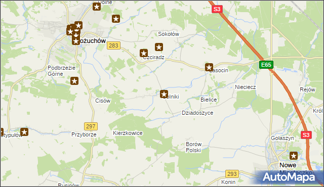 mapa Solniki gmina Kożuchów, Solniki gmina Kożuchów na mapie Targeo