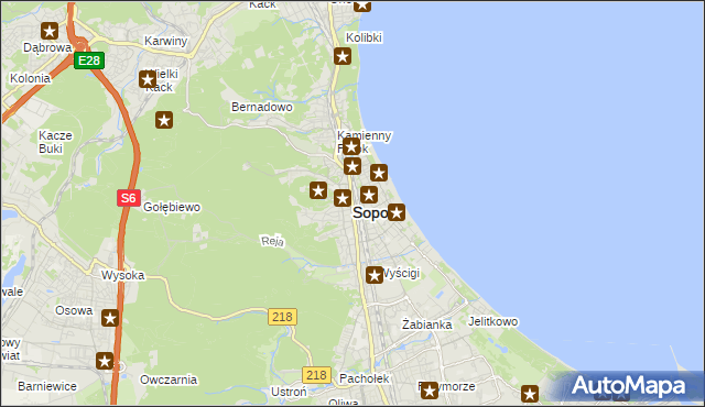 mapa Sopotu, Sopot na mapie Targeo