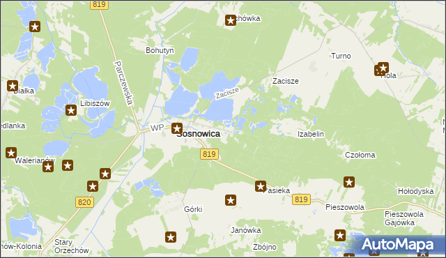 mapa Sosnowica-Dwór, Sosnowica-Dwór na mapie Targeo