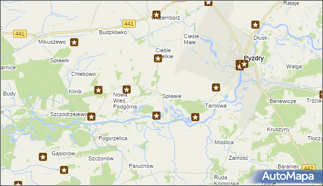 mapa Spławie gmina Kołaczkowo, Spławie gmina Kołaczkowo na mapie Targeo