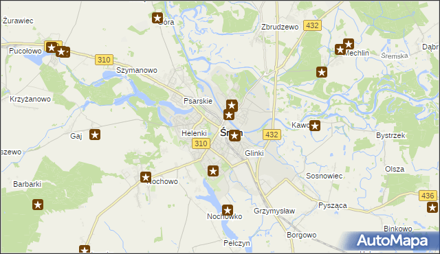 mapa Śrem, Śrem na mapie Targeo
