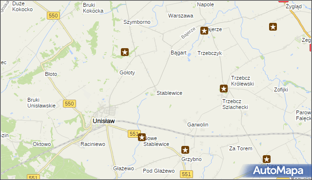 mapa Stablewice, Stablewice na mapie Targeo
