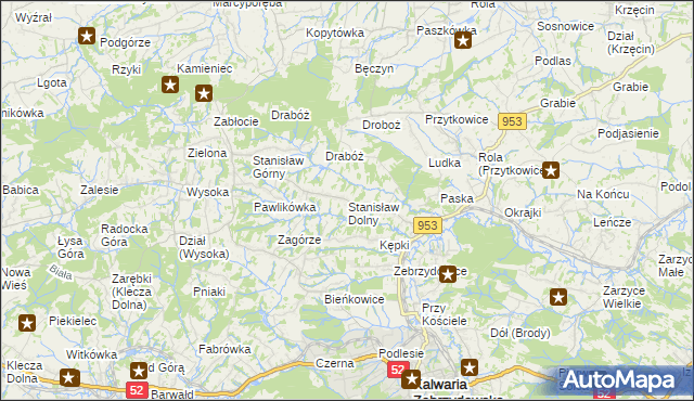 mapa Stanisław Dolny, Stanisław Dolny na mapie Targeo
