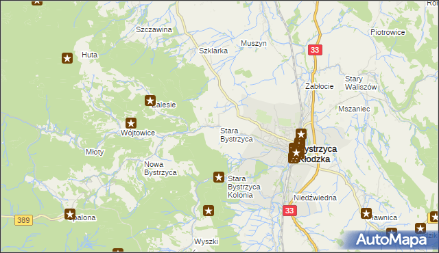 mapa Stara Bystrzyca, Stara Bystrzyca na mapie Targeo