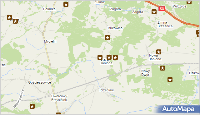 mapa Stara Jabłona, Stara Jabłona na mapie Targeo