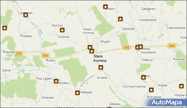 mapa Stara Kornica, Stara Kornica na mapie Targeo