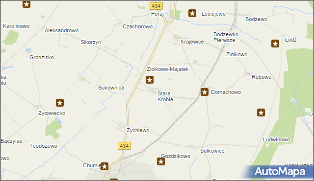 mapa Stara Krobia, Stara Krobia na mapie Targeo