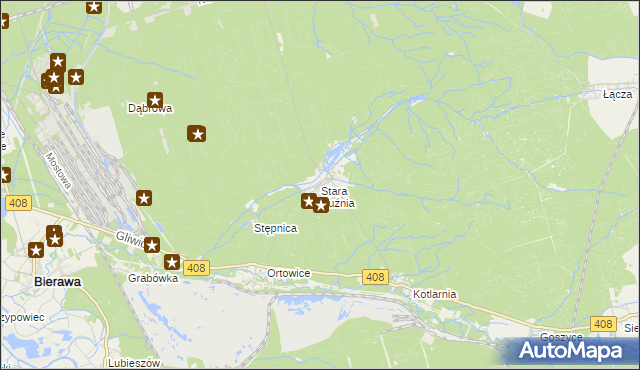 mapa Stara Kuźnia, Stara Kuźnia na mapie Targeo