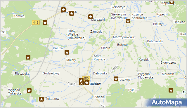 mapa Stara Kuźnica gmina Doruchów, Stara Kuźnica gmina Doruchów na mapie Targeo