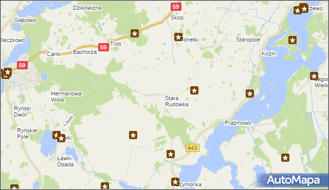 mapa Stara Rudówka, Stara Rudówka na mapie Targeo