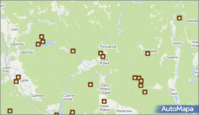 mapa Stara Rzeka gmina Osie, Stara Rzeka gmina Osie na mapie Targeo