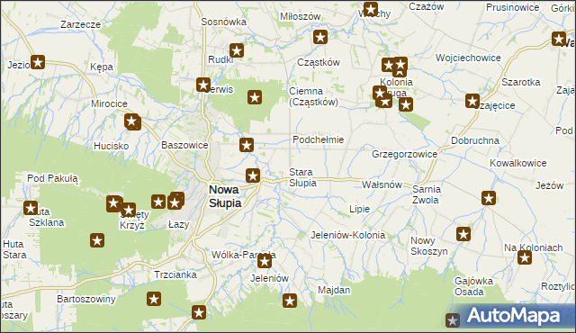 mapa Stara Słupia, Stara Słupia na mapie Targeo