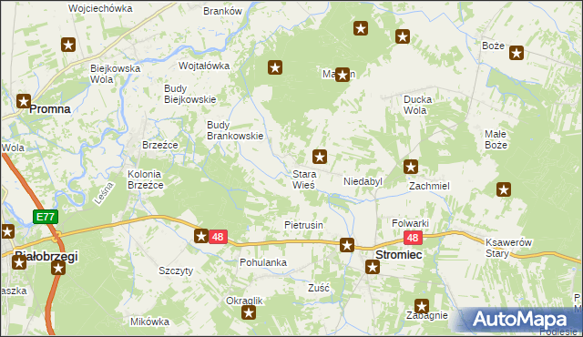 mapa Stara Wieś gmina Stromiec, Stara Wieś gmina Stromiec na mapie Targeo