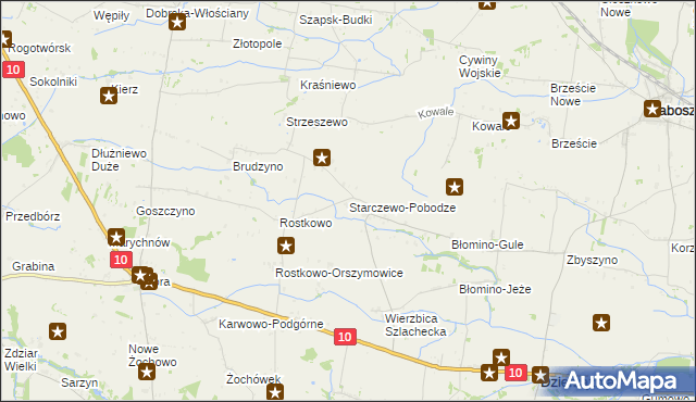 mapa Starczewo-Pobodze, Starczewo-Pobodze na mapie Targeo