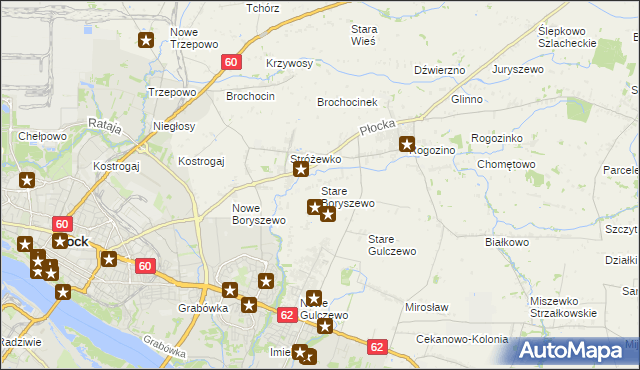 mapa Stare Boryszewo, Stare Boryszewo na mapie Targeo