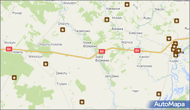 mapa Stare Bożejewo, Stare Bożejewo na mapie Targeo