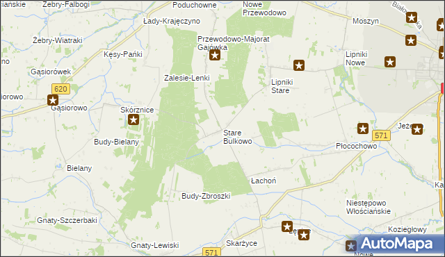 mapa Stare Bulkowo, Stare Bulkowo na mapie Targeo