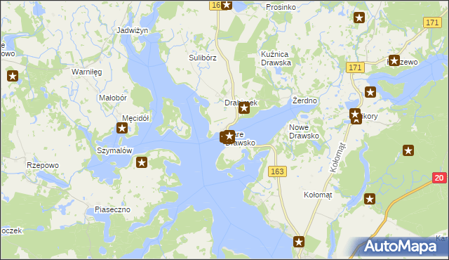 mapa Stare Drawsko, Stare Drawsko na mapie Targeo