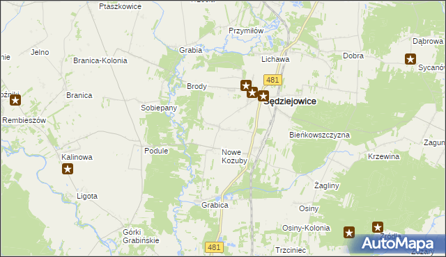 mapa Stare Kozuby, Stare Kozuby na mapie Targeo