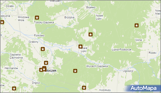 mapa Stare Lipki, Stare Lipki na mapie Targeo