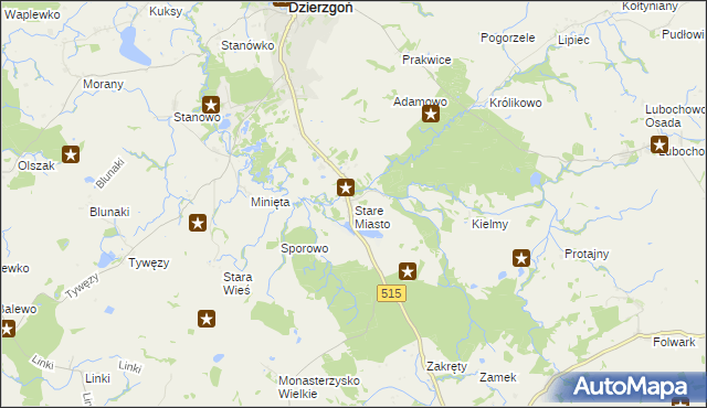 mapa Stare Miasto gmina Stary Dzierzgoń, Stare Miasto gmina Stary Dzierzgoń na mapie Targeo