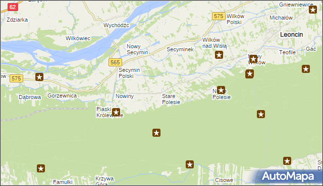 mapa Stare Polesie gmina Leoncin, Stare Polesie gmina Leoncin na mapie Targeo