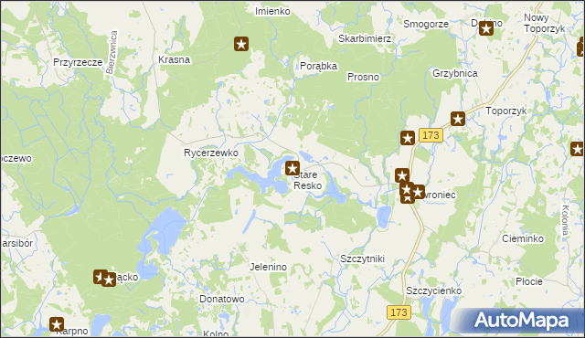 mapa Stare Resko, Stare Resko na mapie Targeo