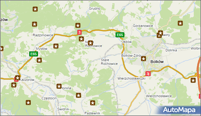 mapa Stare Rochowice, Stare Rochowice na mapie Targeo