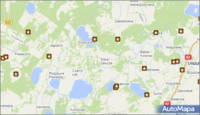 mapa Stare Załucze, Stare Załucze na mapie Targeo