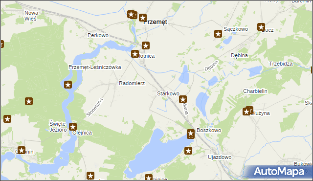 mapa Starkowo gmina Przemęt, Starkowo gmina Przemęt na mapie Targeo