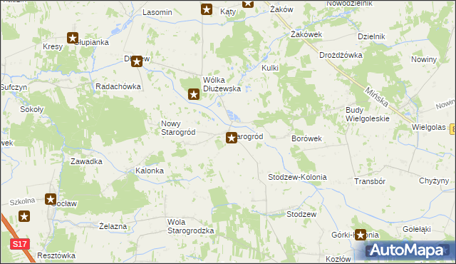 mapa Starogród gmina Siennica, Starogród gmina Siennica na mapie Targeo