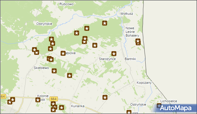 mapa Starożyńce, Starożyńce na mapie Targeo