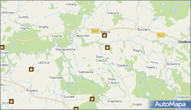 mapa Stary Cieszyn, Stary Cieszyn na mapie Targeo