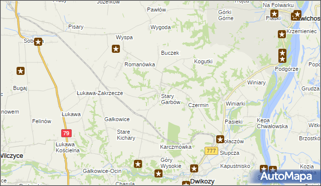 mapa Stary Garbów, Stary Garbów na mapie Targeo