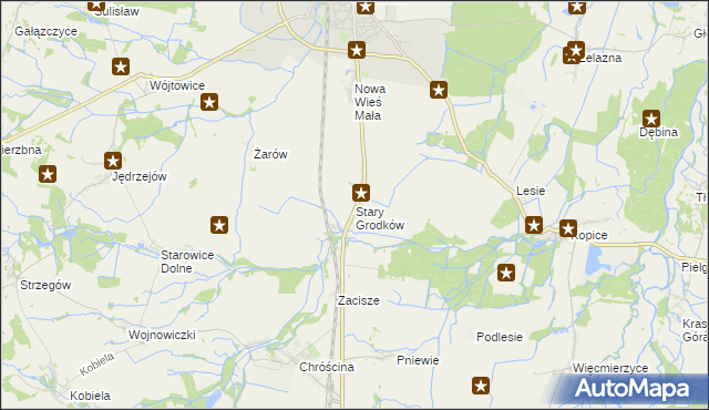 mapa Stary Grodków, Stary Grodków na mapie Targeo