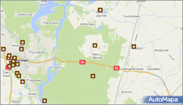 mapa Stary Jasiniec, Stary Jasiniec na mapie Targeo