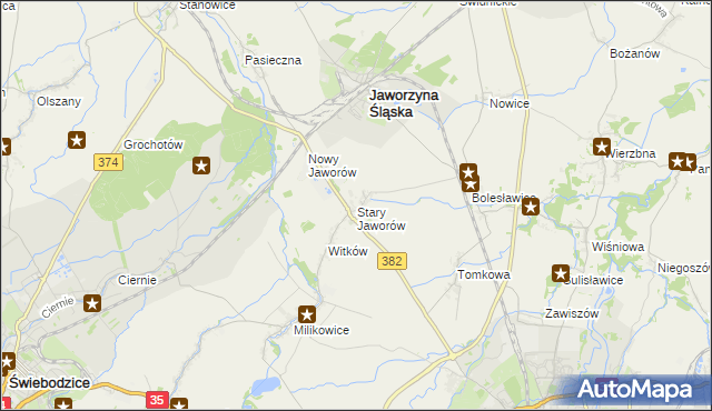 mapa Stary Jaworów, Stary Jaworów na mapie Targeo