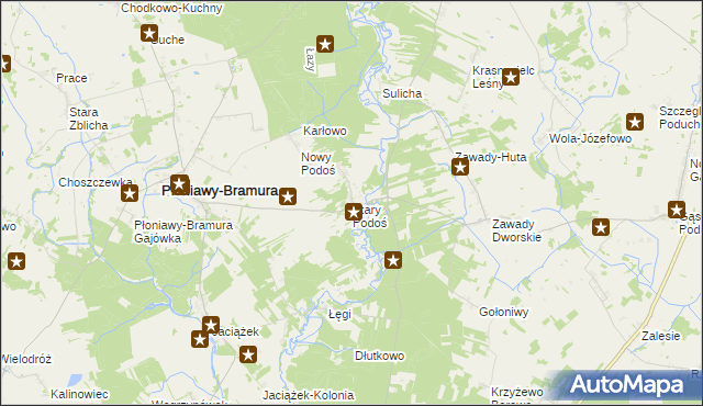 mapa Stary Podoś, Stary Podoś na mapie Targeo