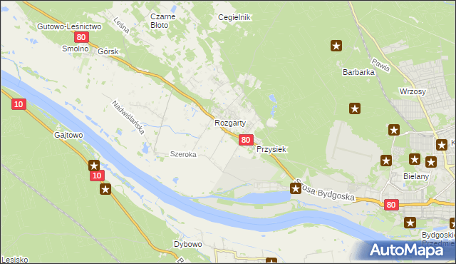 mapa Stary Toruń, Stary Toruń na mapie Targeo